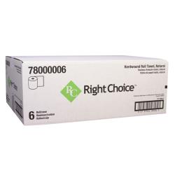 Right Choice™ Paper Hardwound Roll Towel 1-Ply, Kraft, 7.87" x 700'