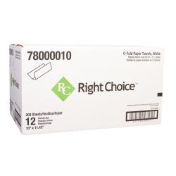C-Fold 1 Ply Paper Towel, White, 10" x 11.42"