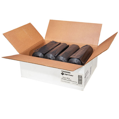 HDPE 33 GAL CAN LINER, ROLL, BLACK, 33" x 40", 16 mic, 250/CS